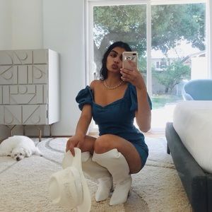 Denim Puff Sleeve Mini Dress 💙